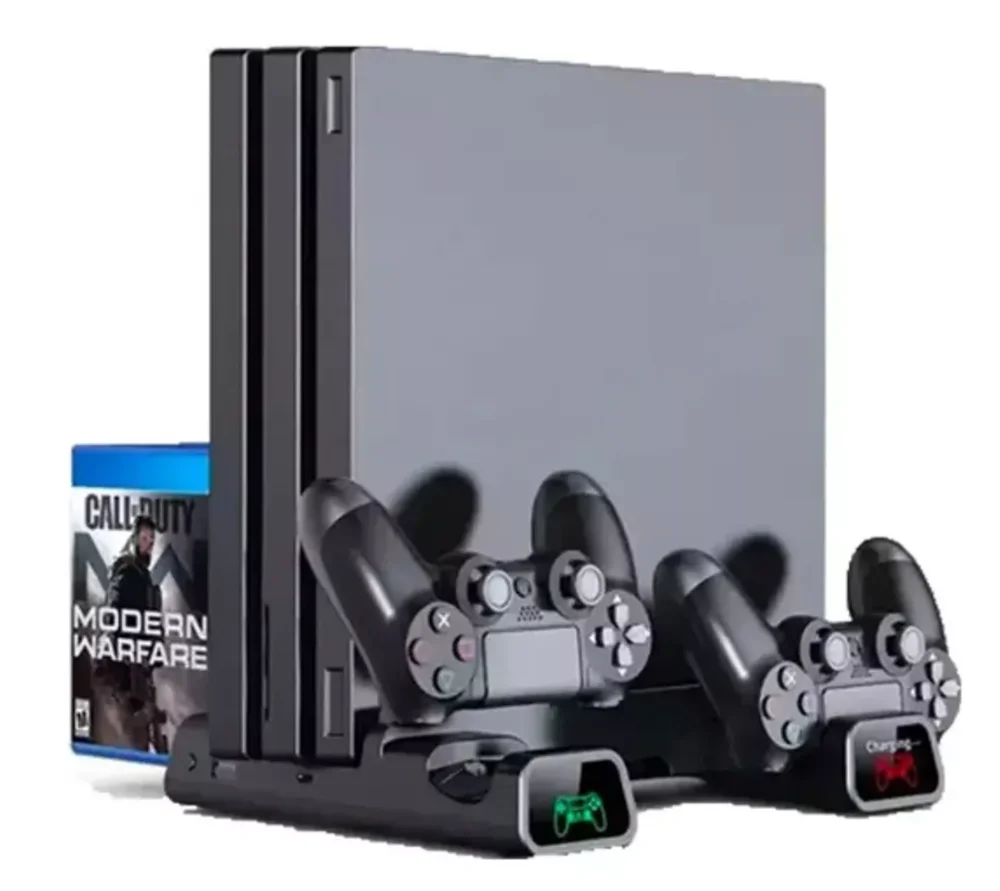 Carregador Base, Cooler, Controle, Video Game Ps4, Preto