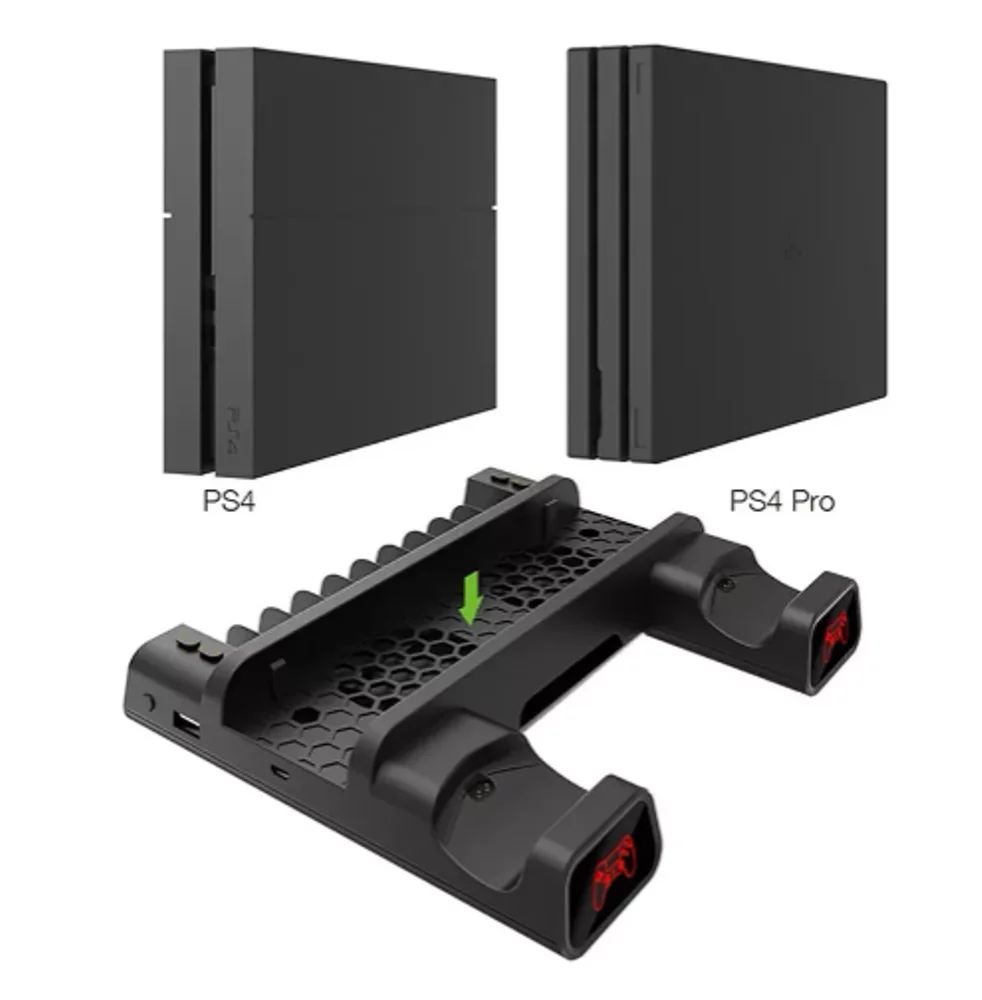 Carregador Base, Cooler, Controle, Video Game Ps4, Preto