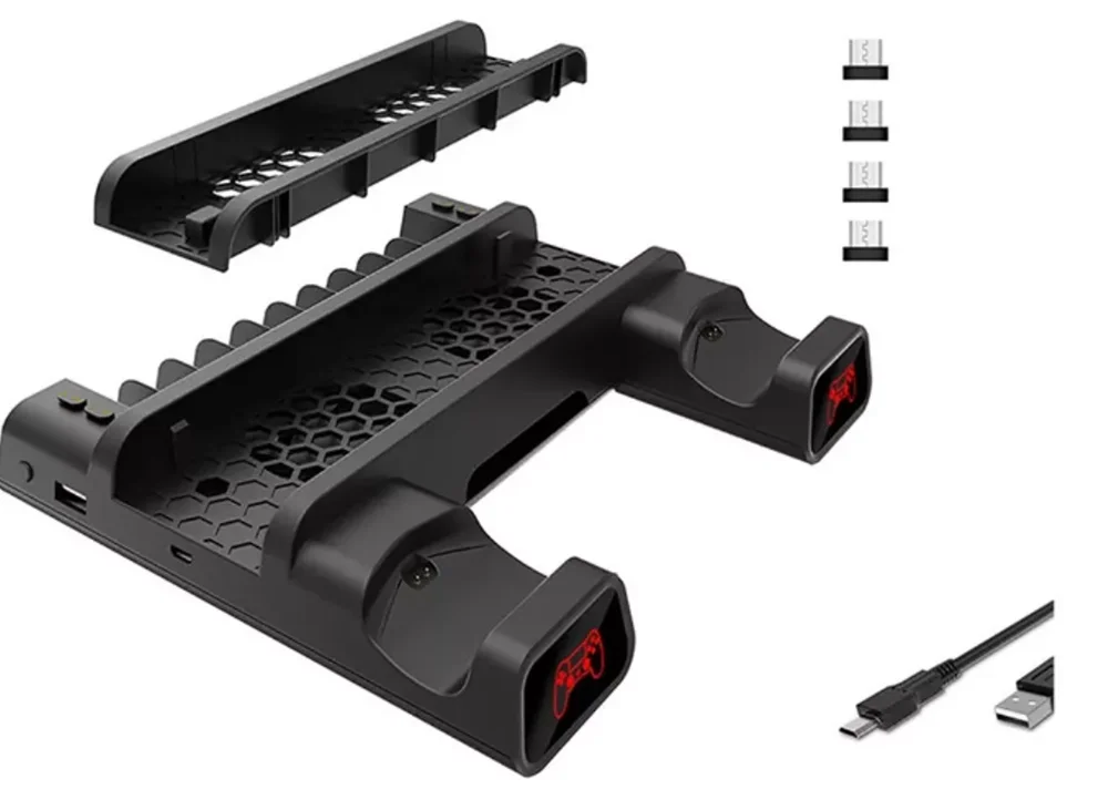 Carregador Base, Cooler, Controle, Video Game Ps4, Preto