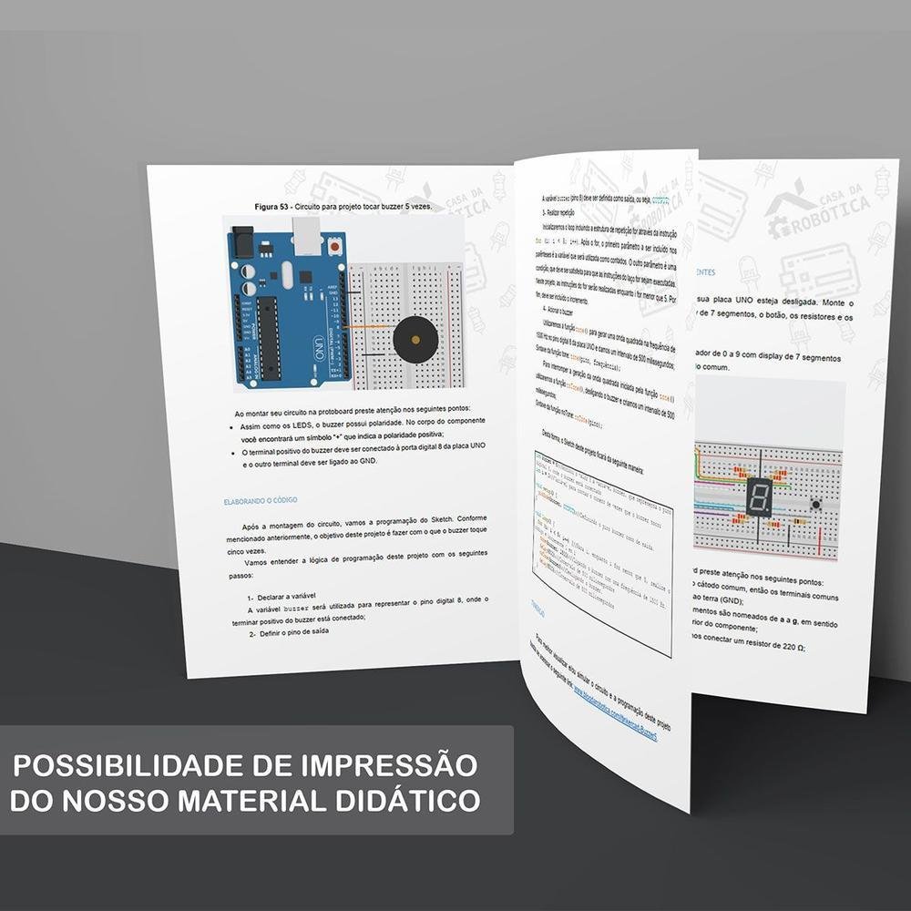 Kit Casa da Robótica, Para Arduino Uno, 200 Peças, Tutorial Kit Casa da Robótica, Para Arduino Uno, 200 Peças, Tutorial