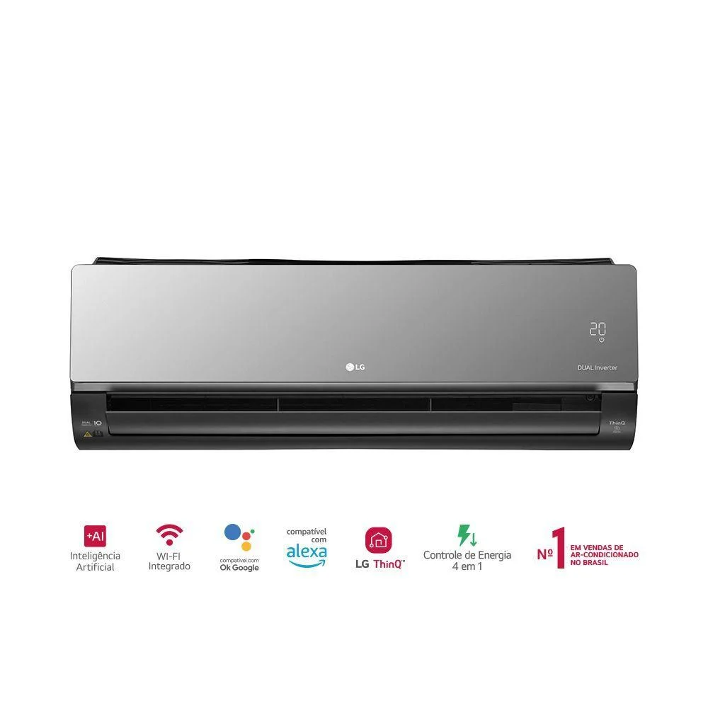 Ar Condicionado Split Lg Dual Inverter Voice Artcool + IA, 24000 BTUs, 220v, Frio Ar Condicionado Split Lg Dual Inverter Voice Artcool + IA, 24000 BTUs, 220v, Frio