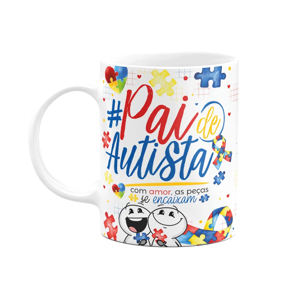 Caneca Happy - Autista - Pai Atípico, Pai De Autista