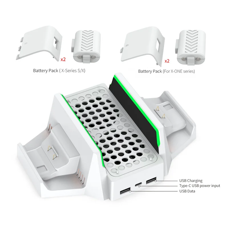 Base Vertical XBOX Series S Cooler Dock + 2 Baterias 800mah Base Vertical XBOX Series S Cooler Dock + 2 Baterias 800mah