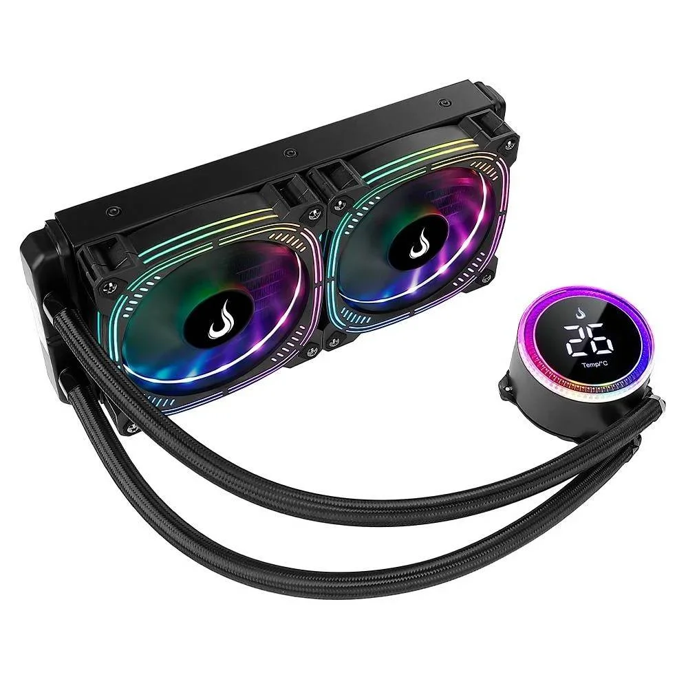 Water Cooler Rise Mode Aura Ice Black 240mm 1800 RPM ARGB - RM-WAIB-05-ARGB Water Cooler Rise Mode Aura Ice Black 240mm 1800 RPM ARGB - RM-WAIB-05-ARGB