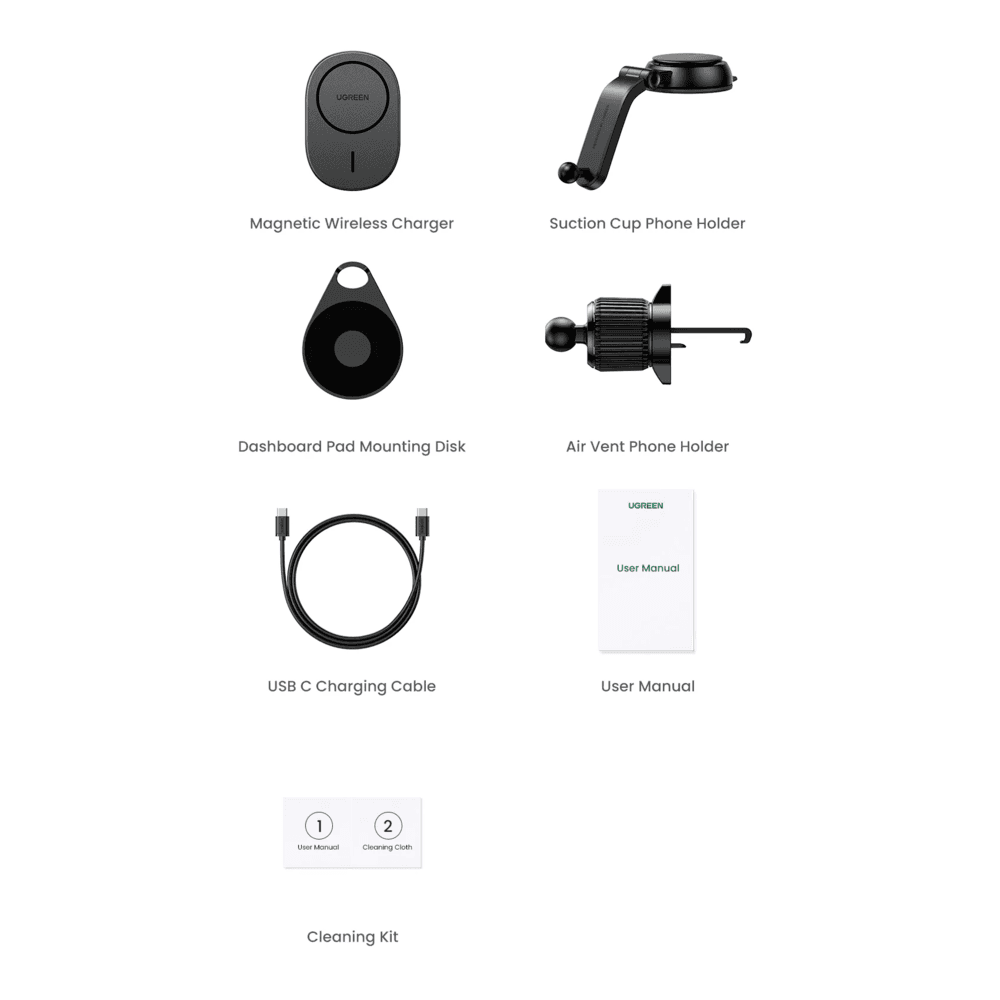 Carregador Magnético Sem Fio Ugreen Suporte Do Telefone Adsorvível Adicionar Carregador De 30 W