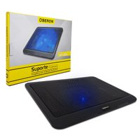 Base Para Notebook Knup, Até 15.4", Cooler Luminoso Azul De 140x140mm, Preto - Or-9014
