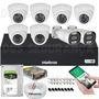 Kit 8 Câmeras De Segurança Full Hd 1080p 20m Infra C/2 Full Color+dvr Intelbras+cabos E Acessórios