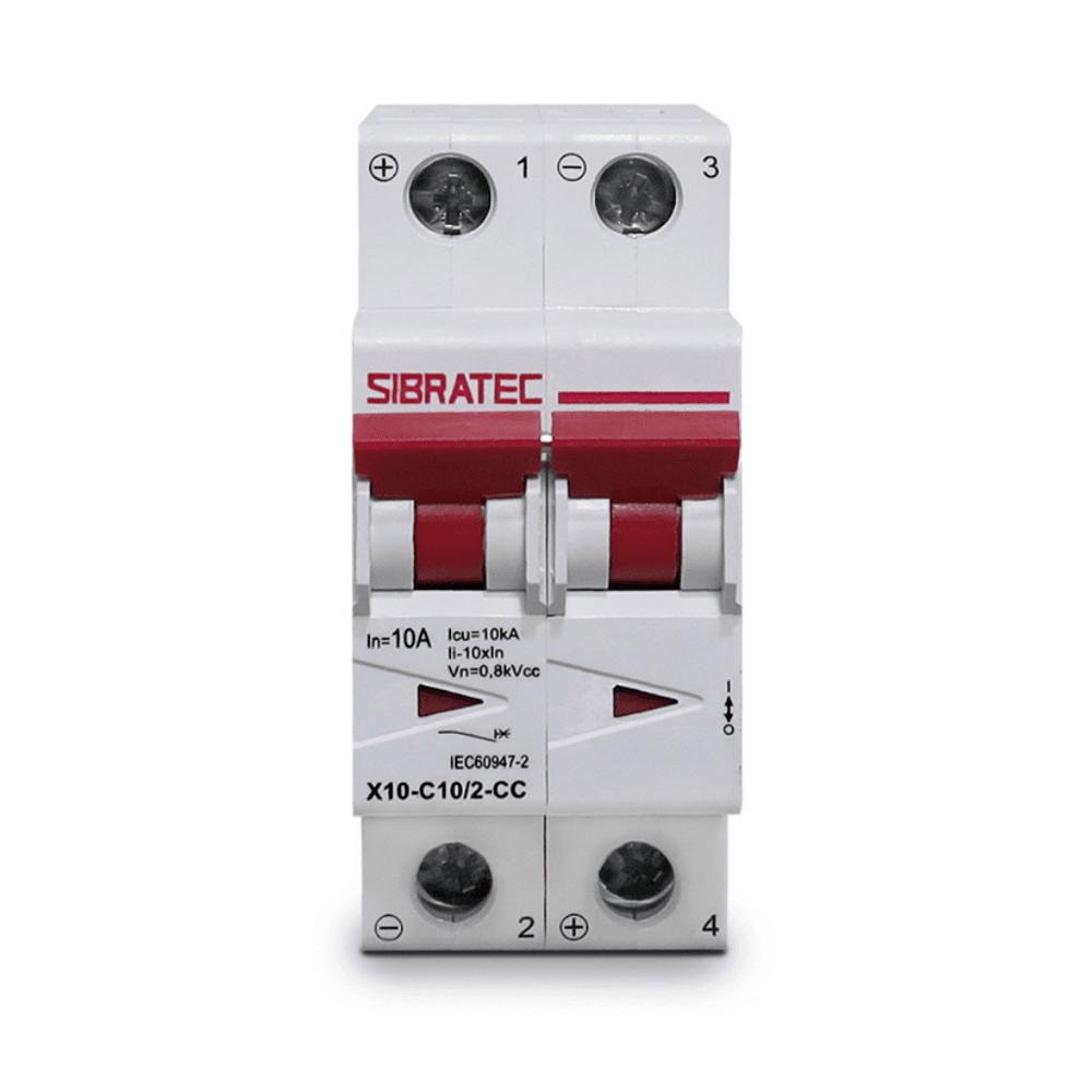 Disjuntor Mini Din Fotovoltaico 800vcc | BiPolegadasar X10 10a | Ruptura 10ka