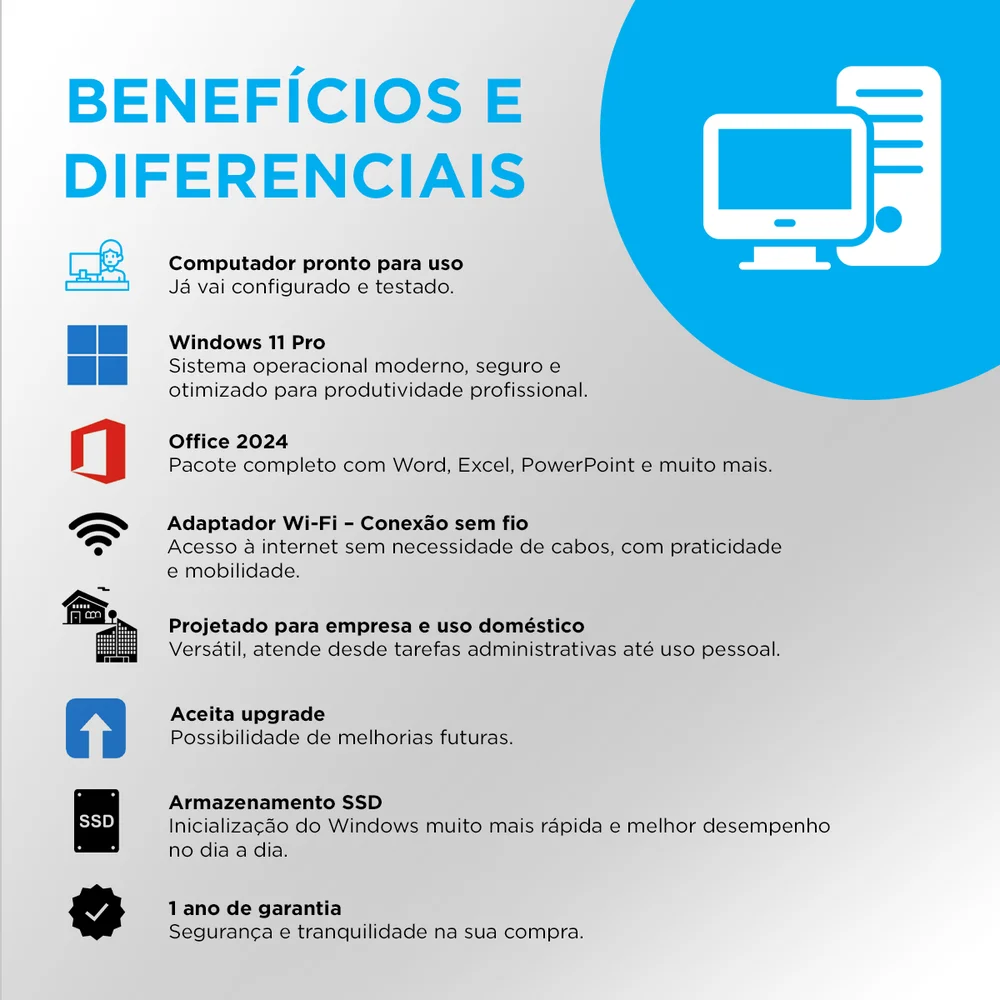 Mini Desktop Intel Core I7, 16GB RAM, SSD 1TB, Windows 11, + Monitor 19" + Teclado + Mouse Sem Fio + Caixa De Som Mini Desktop Intel Core I7, 16GB RAM, SSD 1TB, Windows 11, + Monitor 19" + Teclado + Mouse Sem Fio + Caixa De Som