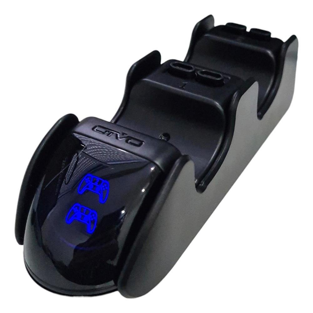 Carregador Controle Ps5 Base Duplo Charge Para Playstation 5 Preto Carregador Controle Ps5 Base Duplo Charge Para Playstation 5 Preto