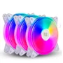 Kit Com 3 Cooler Fan Revenger, 120mm, ARGB, Brancas, Controladora Revenger - G-vr334k