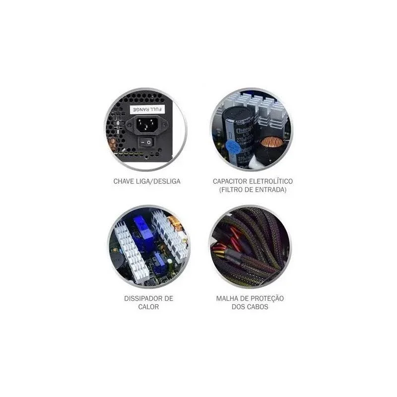Fonte De Alimentação Gamer K-mex Gaming Master Lj750 600w Real 80 Plus Silver Pfc Ativo Full Range Fonte De Alimentação Gamer K-mex Gaming Master Lj750 600w Real 80 Plus Silver Pfc Ativo Full Range