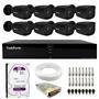Kit 8 Câmeras Tudo Forte Tf 2020 B Black, FULL HD 1080p, Bullet, Com Visão Noturna 20m, Proteção Ip66 + Dvr Tudo Forte TFHDx 3308 8 Canais + HD 1TB Purple