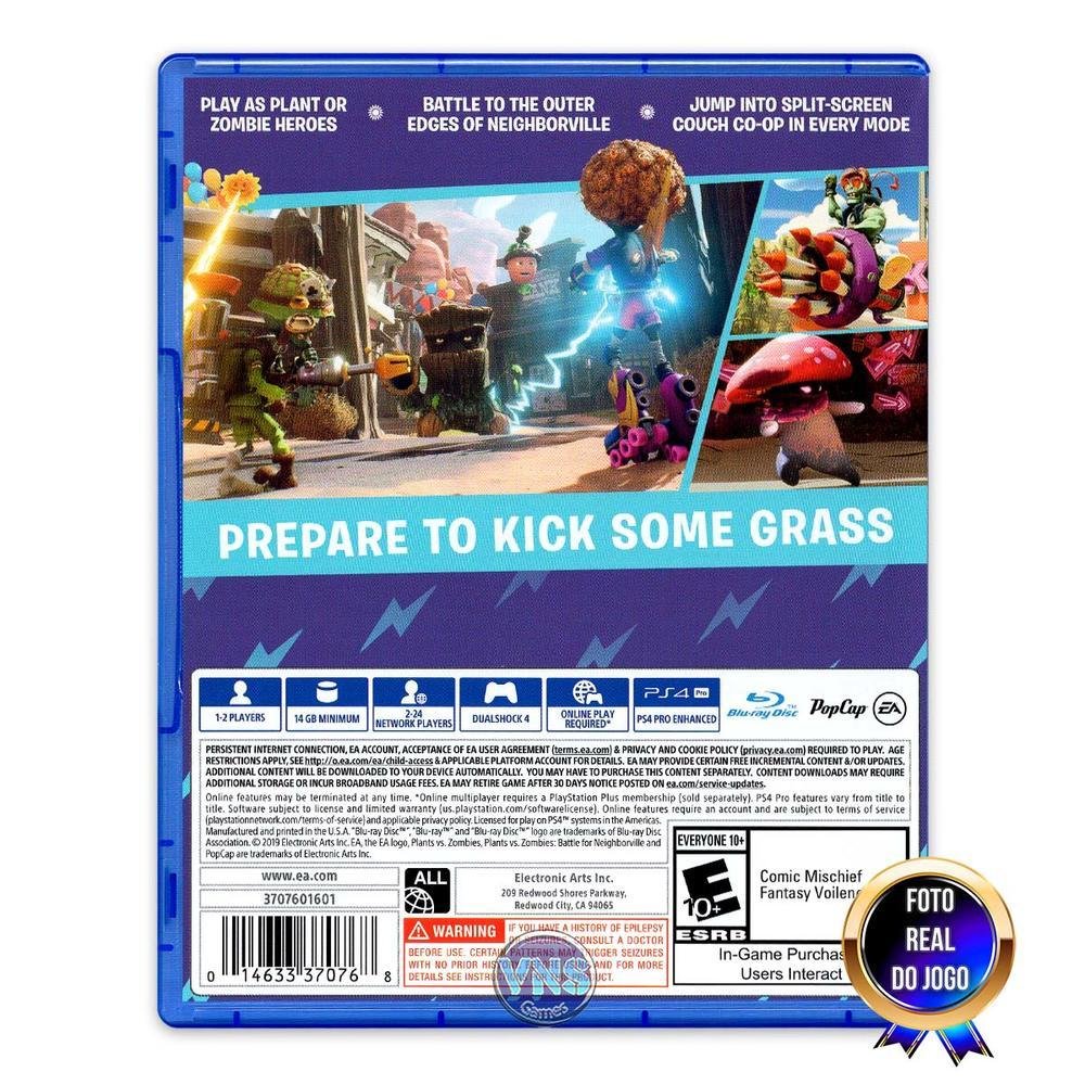 Jogo Plants Vs. Zombies, Battle For Neighborville, Ps4 - Mídia Física Jogo Plants Vs. Zombies, Battle For Neighborville, Ps4 - Mídia Física