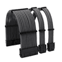 Kit 3 Cabo Sleeved Extensor de Fonte, 300mm, Preto, Compatível com ATX 1 x 24 Pinos, EPS 1 x 4+4 Pinos, GPU 2 x 6+2 Pinos