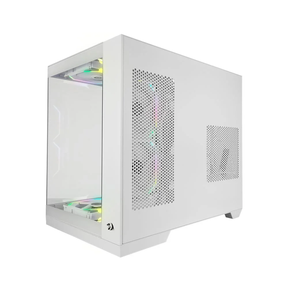 Gabinete Gamer Redragon Wideload Pro Midtower S/fan S/fonte Vidro Temperado Branco - Ca-604w-pro