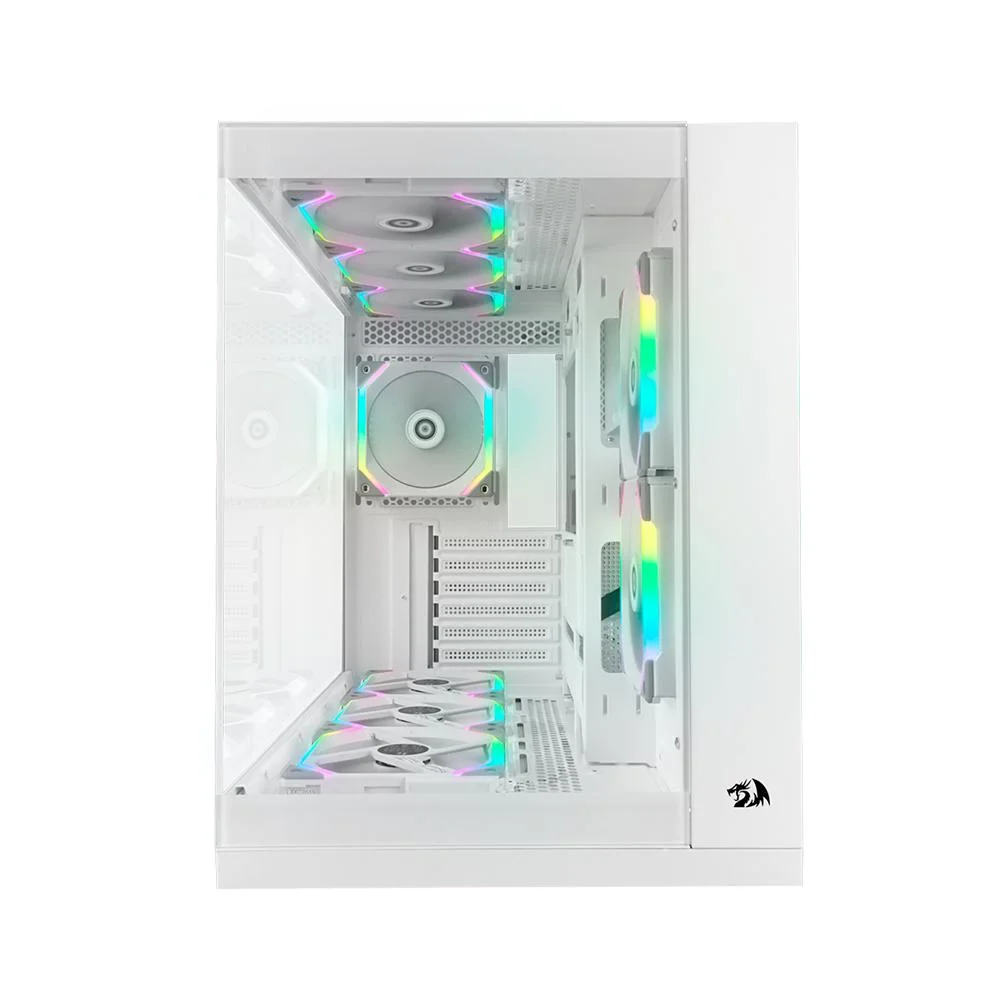 Gabinete Gamer Redragon Wideload Pro Midtower S/fan S/fonte Vidro Temperado Branco - Ca-604w-pro