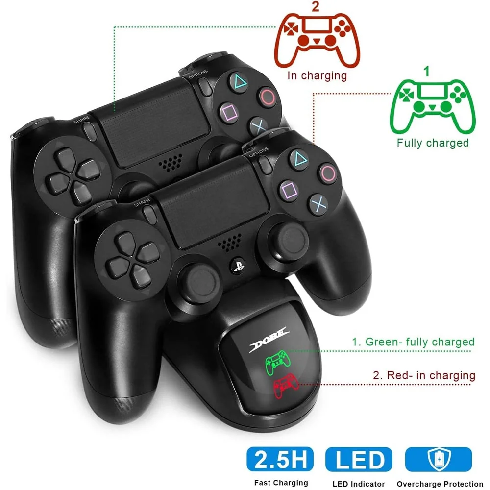 Base Carregador Compatível Com Controle Playstation 4 Dualshock 4 Base Carregador Compatível Com Controle Playstation 4 Dualshock 4