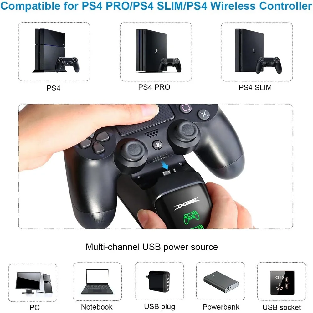 Base Carregador Compatível Com Controle Playstation 4 Dualshock 4 Base Carregador Compatível Com Controle Playstation 4 Dualshock 4