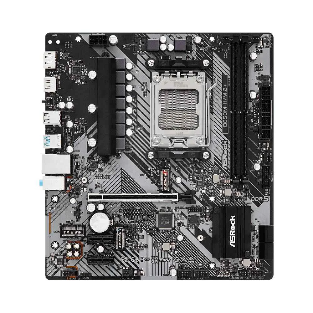 Placa Mãe Asrock B650m-h/m.2+ Am5 2xDDR5 Chipset Amd B650 Matx Placa Mãe Asrock B650m-h/m.2+ Am5 2xDDR5 Chipset Amd B650 Matx