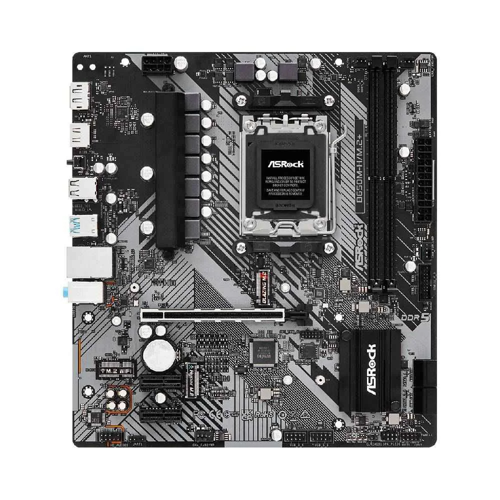 Placa Mãe Asrock B650m-h/m.2+ Am5 2xDDR5 Chipset Amd B650 Matx Placa Mãe Asrock B650m-h/m.2+ Am5 2xDDR5 Chipset Amd B650 Matx