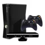 Microsoft XBOX 360 Slim 4gb Standard Cor Matte Black 2 Controles + Kinect + 1 Jogo