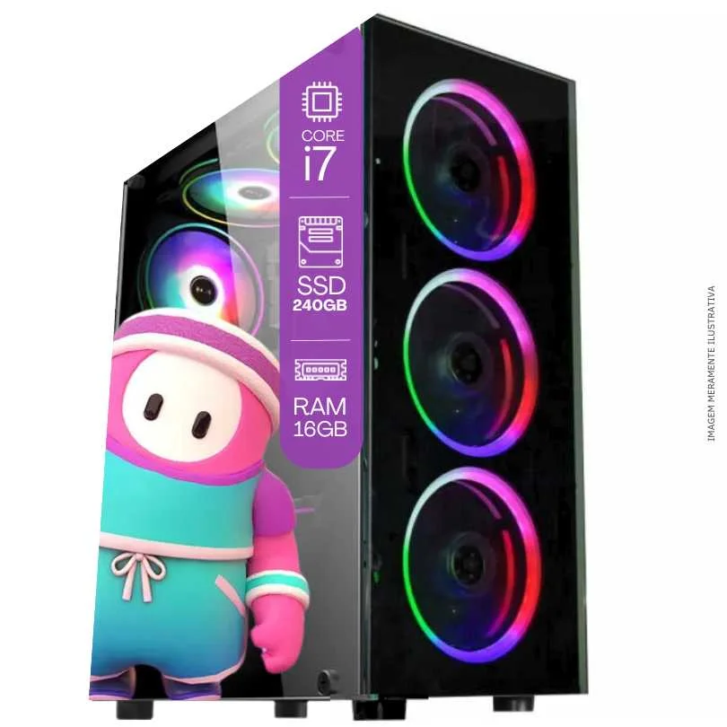 "Computador Gamer Completo Balão.info Intel Core I7 SSD 240GB 16gb Teclado Mouse Mouse Pad E Headset Gamer Monitor 20"" WINDOWS 10 Pro Trial" - view 3