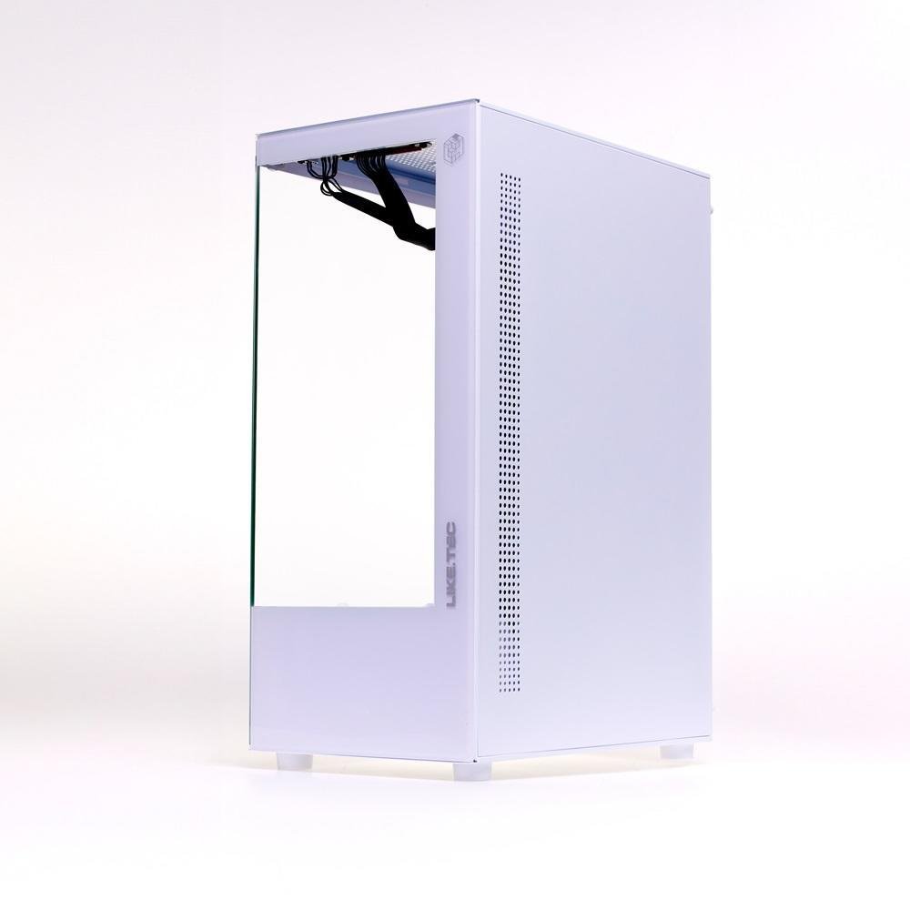 Gabinete Gamer Liketec Heydar Snow Mid Tower Panorâmico Vidro Temperado Sem Fan Branco - Lc-cb-heydar-2087