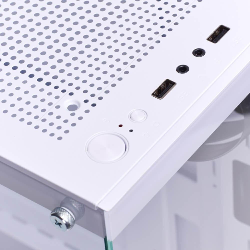 Gabinete Gamer Liketec Heydar Snow Mid Tower Panorâmico Vidro Temperado Sem Fan Branco - Lc-cb-heydar-2087