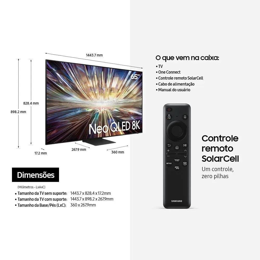 Samsung Ai Tv 65" Neo QLED 8k 65qn800d 2024 + Smart Tv 32" QLED The Frame 32ls03c Kit