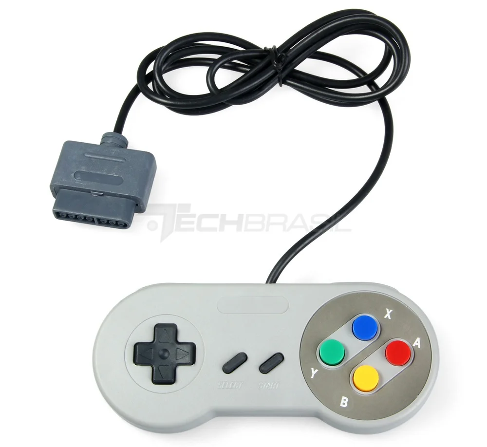 2 Controle Para Super Nintendo Joystick Snes Botão Colorido 2 Controle Para Super Nintendo Joystick Snes Botão Colorido