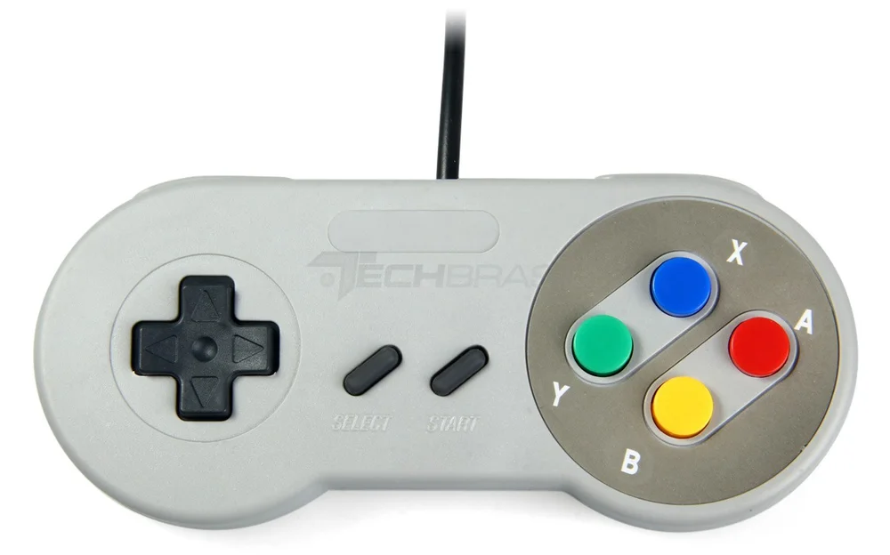 2 Controle Para Super Nintendo Joystick Snes Botão Colorido 2 Controle Para Super Nintendo Joystick Snes Botão Colorido