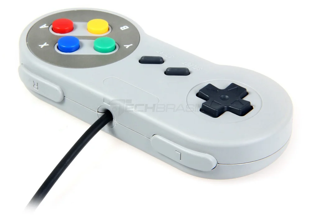 2 Controle Para Super Nintendo Joystick Snes Botão Colorido 2 Controle Para Super Nintendo Joystick Snes Botão Colorido