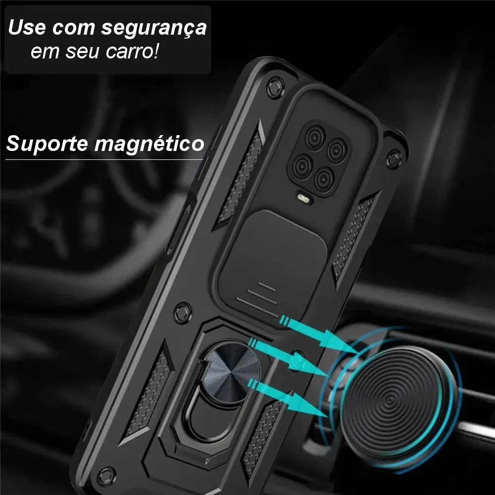 Capa Capinha Case Para Redmi Note 9s - Protetora Resistente Anti Impacto Queda Armadura Militar Cor:preto