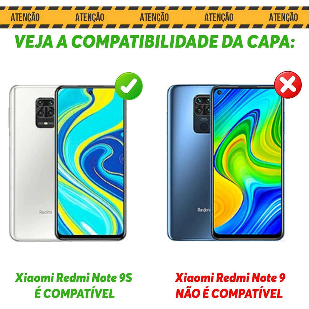 Capa Capinha Case Para Redmi Note 9s - Protetora Resistente Anti Impacto Queda Armadura Militar Cor:preto