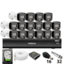 Kit 16 Câmeras Intelbras 3220b Full Color Com Áudio Dvr Intelbras Imhdx 3132 Inteligência Artificial Hd 1TB