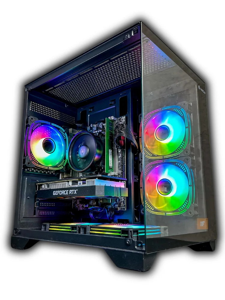 Computador PC Gamer Aquário Preto Infotech Ryzen 5 5500, 16gb Ram, Nvidia RTX 3050 6gb, SSD 500gb, WINDOWS 11 Pro