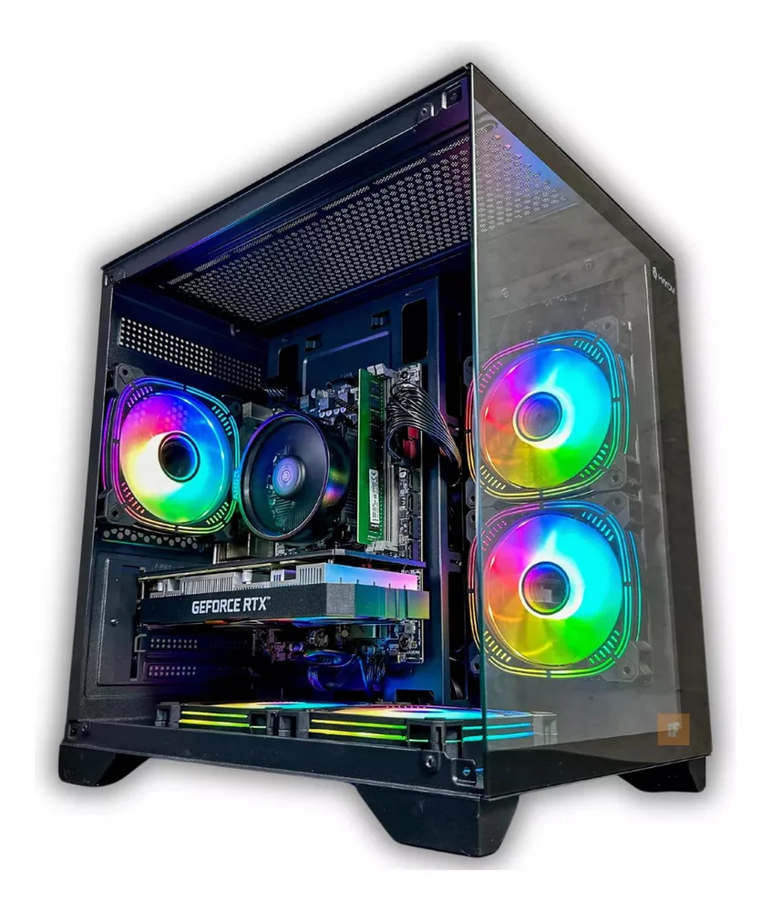 Computador PC Gamer Aquário Preto Infotech Ryzen 5 5500, 16gb Ram, Nvidia RTX 3050 6gb, SSD 500gb, WINDOWS 11 Pro - view 2