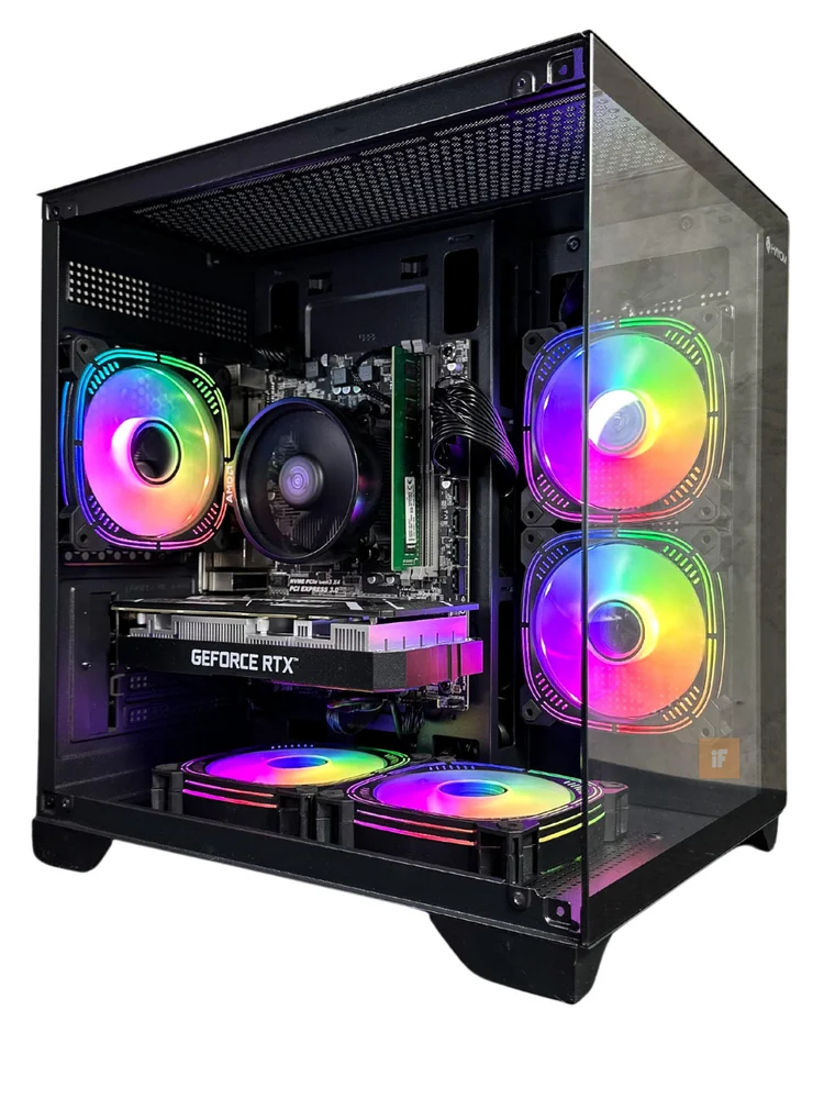 Computador PC Gamer Aquário Preto Infotech Ryzen 5 5500, 16gb Ram, Nvidia RTX 3050 6gb, SSD 500gb, WINDOWS 11 Pro - view 3