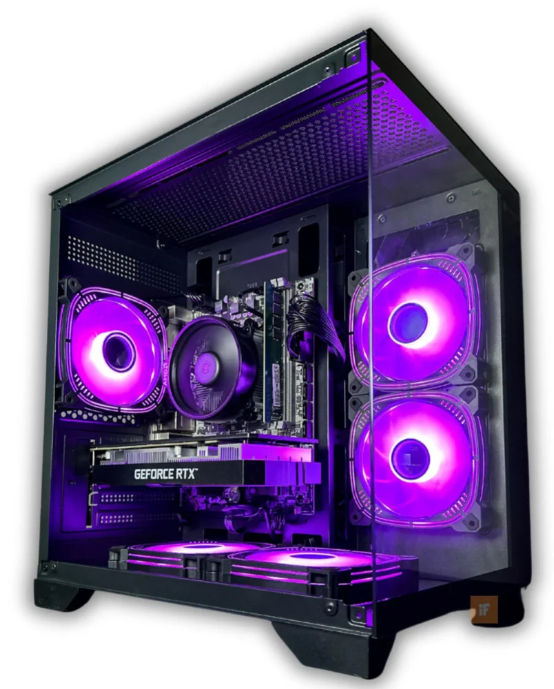 Computador PC Gamer Aquário Preto Infotech Ryzen 5 5500, 16gb Ram, Nvidia RTX 3050 6gb, SSD 500gb, WINDOWS 11 Pro - view 5