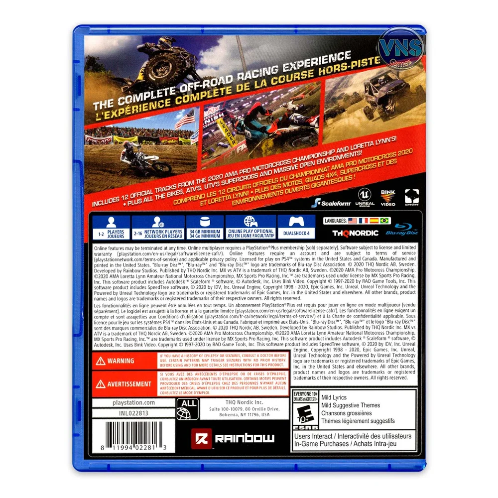 Mx Vs Atv All Out - 2020 Pro Nationals Edition - Ps4 - Mídia Física Mx Vs Atv All Out - 2020 Pro Nationals Edition - Ps4 - Mídia Física