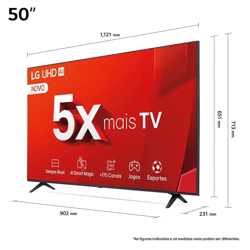 Smart TV 50 Polegadas LG LED 4K, 3 HDMI, 2 USB, ThinQ, Alexa - 50ut8050psa Smart TV 50 Polegadas LG LED 4K, 3 HDMI, 2 USB, ThinQ, Alexa - 50ut8050psa