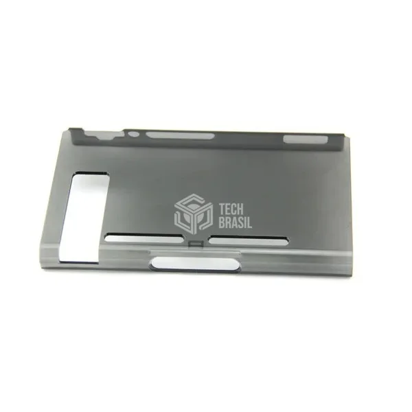 Capa Protetora Dock Flip Case Para Nintendo Switch Joy-con Removível + 4 Caps Transparente Preta