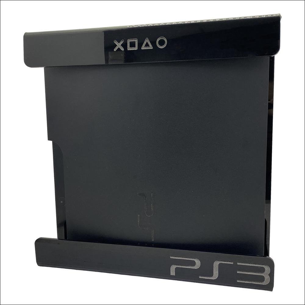 Suporte Parede Console Playstation 3 Slim - Ps3 Slim - Material Acrílico Preto Suporte Parede Console Playstation 3 Slim - Ps3 Slim - Material Acrílico Preto