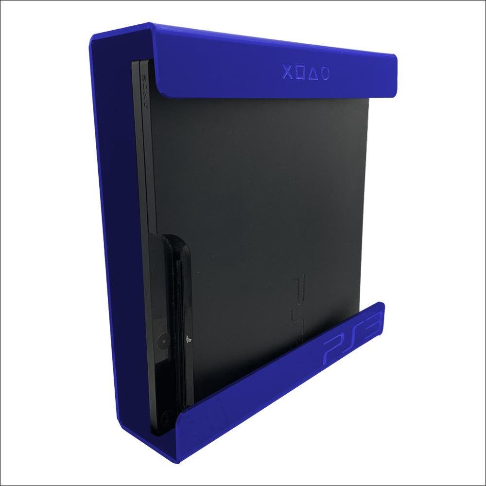 Suporte Parede Console Playstation 3 Slim - Ps3 Slim - Material Acrílico Azul Suporte Parede Console Playstation 3 Slim - Ps3 Slim - Material Acrílico Azul