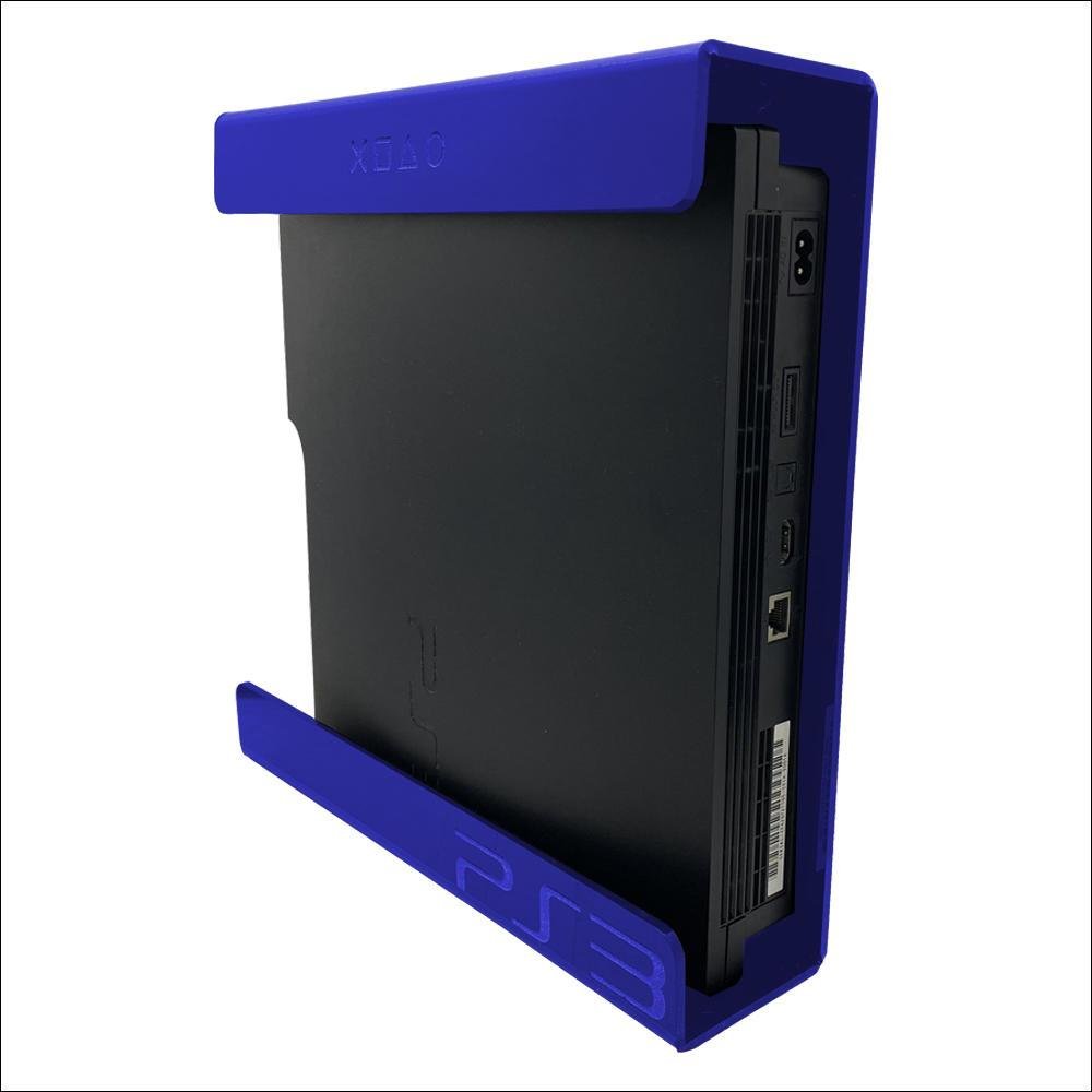 Suporte Parede Console Playstation 3 Slim - Ps3 Slim - Material Acrílico Azul Suporte Parede Console Playstation 3 Slim - Ps3 Slim - Material Acrílico Azul