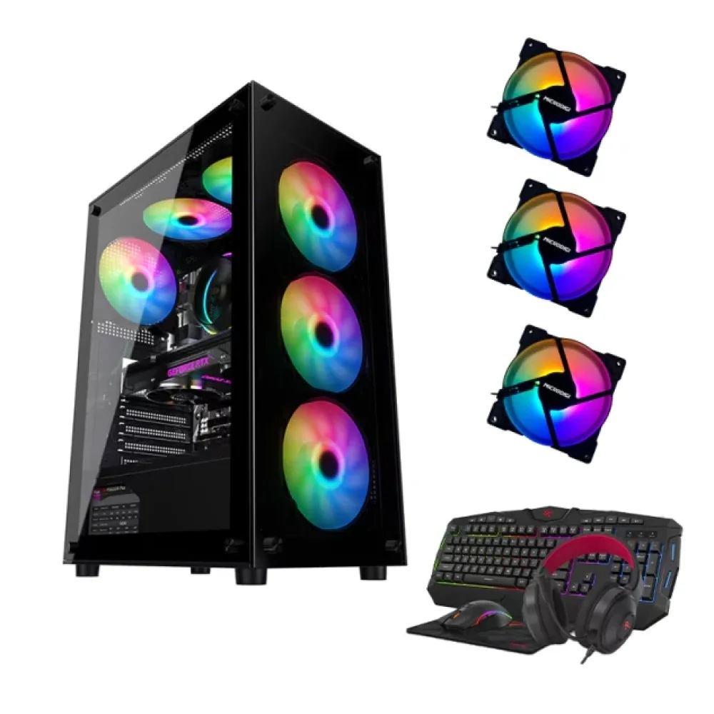 Kit Gabinete Gamer Microdigi Md-535, Kit Gamer Havit (mouse/teclado/mousepad/headset), 3 Coolers Microdigi Fmy Kit Gabinete Gamer Microdigi Md-535, Kit Gamer Havit (mouse/teclado/mousepad/headset), 3 Coolers Microdigi Fmy