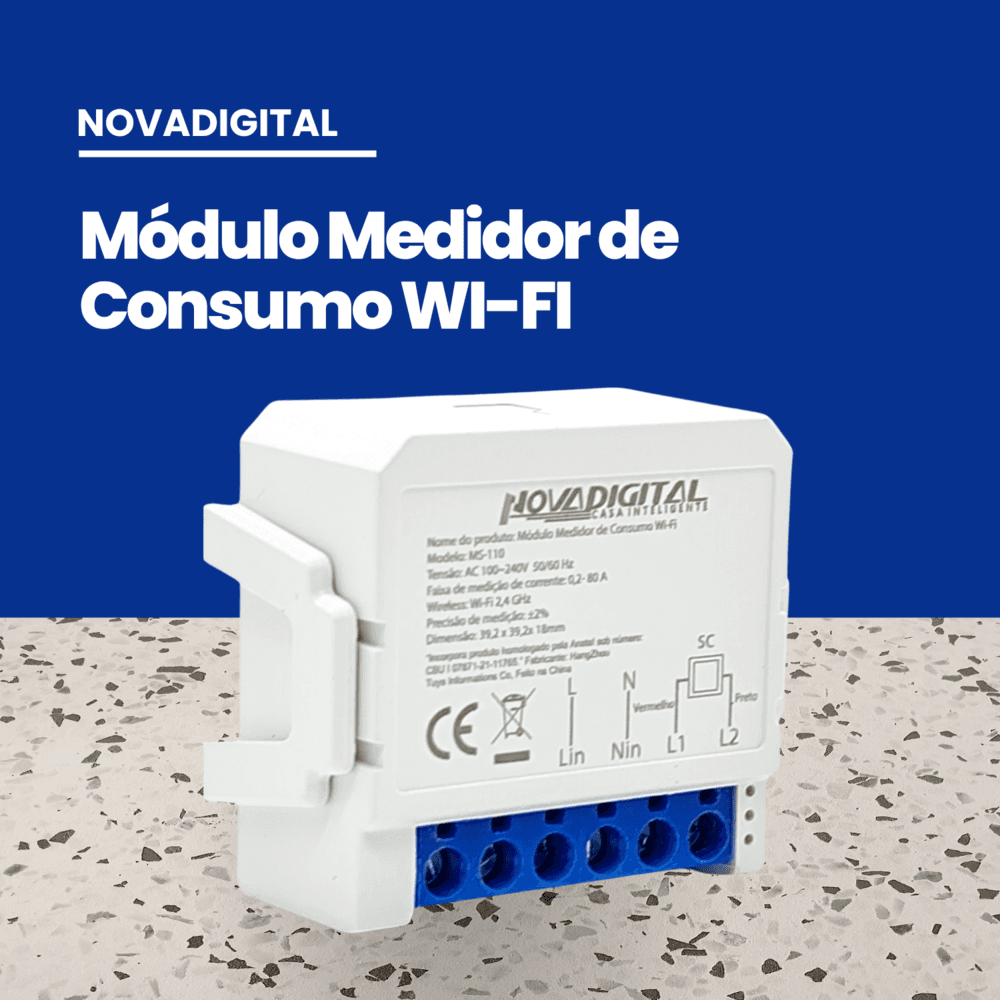 Módulo Medidor de Consumo WIFI Branco Novadigital