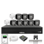 Kit 8 Câmeras Intelbras 3220b Full Color Com Áudio Dvr Mhdx 1016-c Intelbras Com Detecção De Movimentos Hd 6tb
