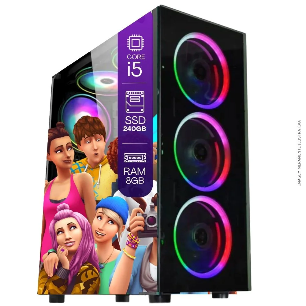 "Computador PC Gamer Completo Balão.info Intel Core I5 SSD 240GB 8GB Teclado Mouse Mouse Pad E Headset Gamer Joystick Monitor 23"" WINDOWS 10 Pro Trial" - view 3